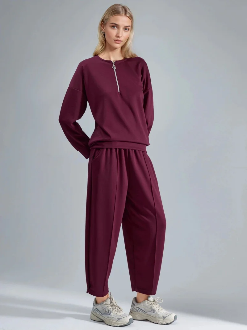 HICCUP Modal Touch Zipper Collar Two-Piece Set Bersan Collection